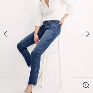 Madewell Slim Straight Jeans with raw hem